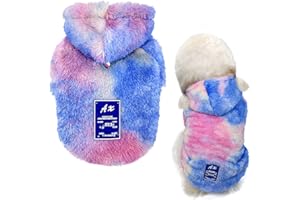 MESHEEN Dogs Sweaters Sweatshirts with Hoodie Tie Dye Pet Premium Dog Jacket Coat, Puppy Sweatshirts Pullover for Small Dogs, Dog Clothes Jacket Apparel for Winter