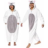 Funziez! Sherpa Bear Adult Onesie - Animal Halloween Costume - Plush Teddy One Piece Cosplay Suit for Adults, Women and Men