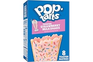 Pop-Tarts Toaster Pastries, Breakfast Foods, Kids Snacks, Frosted Strawberry Milkshake (8 Pop-Tarts)