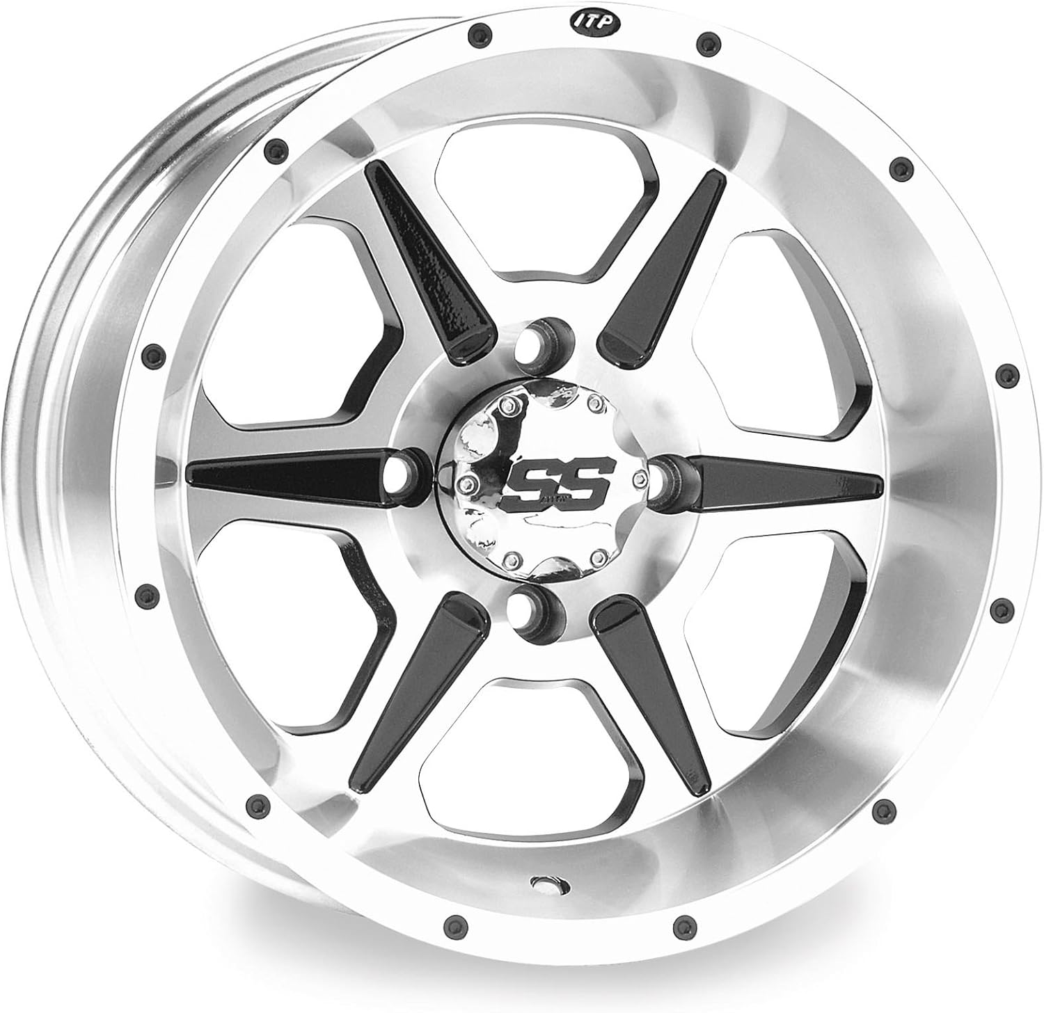 ITP SS106 Wheel 12x7 2+5 Offset 4/137 Machined, Wheel Rim Size