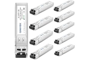 QINIYEK 10Pack 10GBase-SR SFP+ Transceiver,10G SR SFP Multi-Mode LC Module 850nm,up to 300 m,Compatible with Cisco SFP-10G-SR
