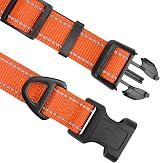 Joytale Reflective Dog Collar Nylon Neoprene Padded Orange Medium view 3