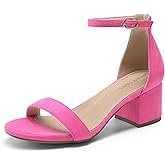 DREAM PAIRS Womens Low-Chunk Low Heel Pump Sandal