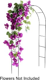 DIVCHI Black Metal Garden Arbour Arch Steel Frame 2.4m Centre Height view 2