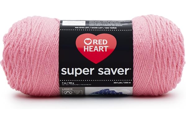 RED HEART Super Saver Yarn, Perfect Pink