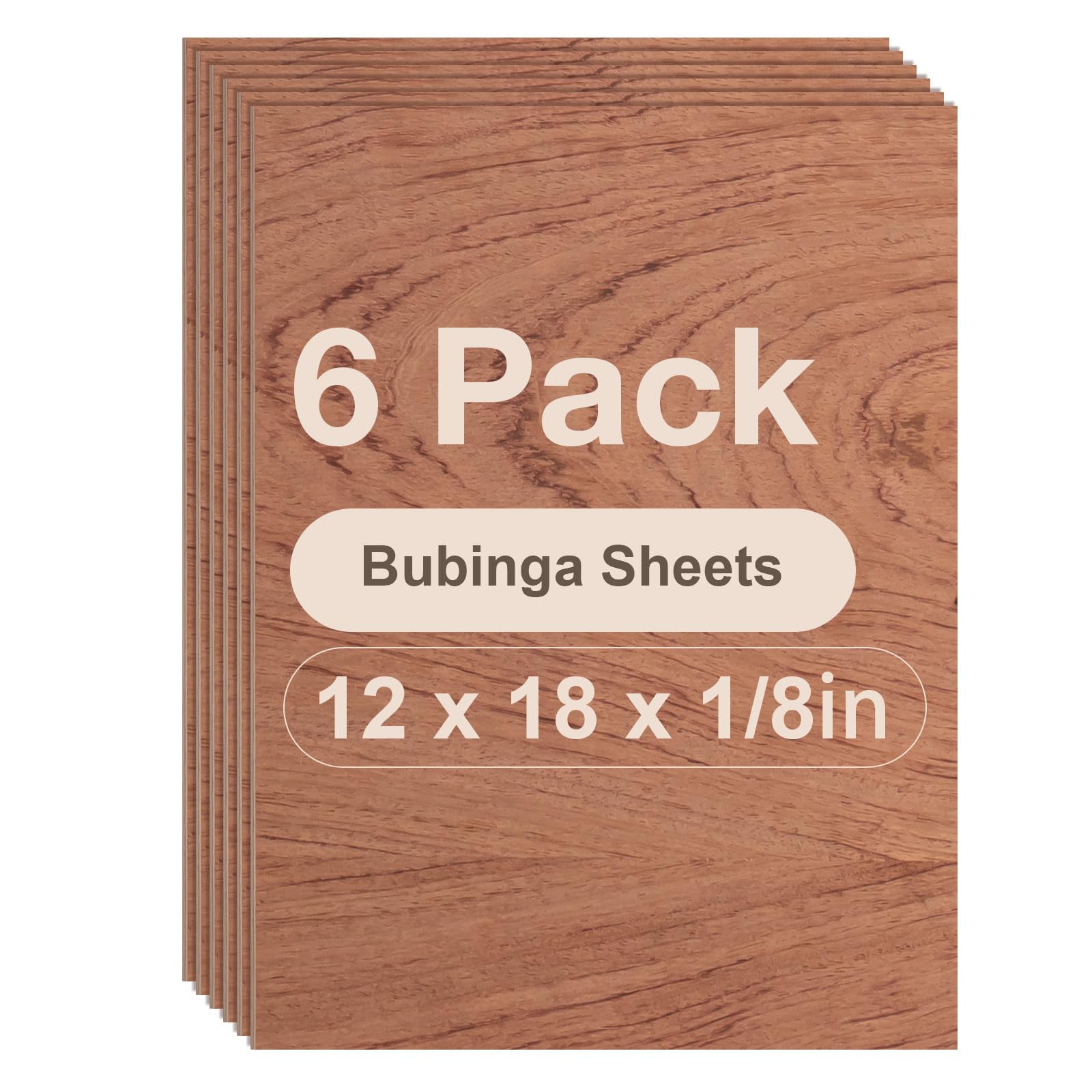 ROBOTIME 3mm Plywood Sheets Bubinga Cut to Size A3 6 Pack Wood Burning Model Making Laser Ply Material, Thin Wood Sheets for Craft Projects â image 1