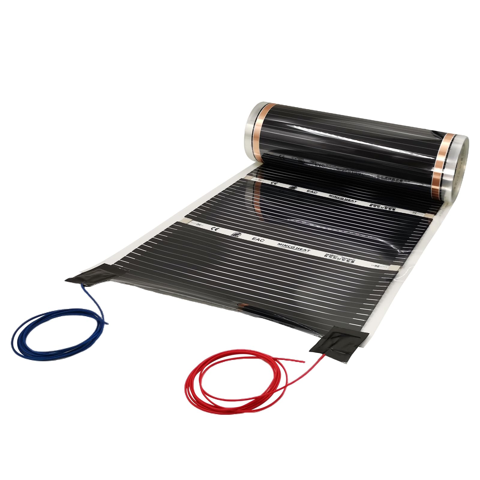 Pre-Attached Electric Wires 140w/m² Heating Film for Laminate Flooring, Floating Tile Systems (3M²(50cm*6m))