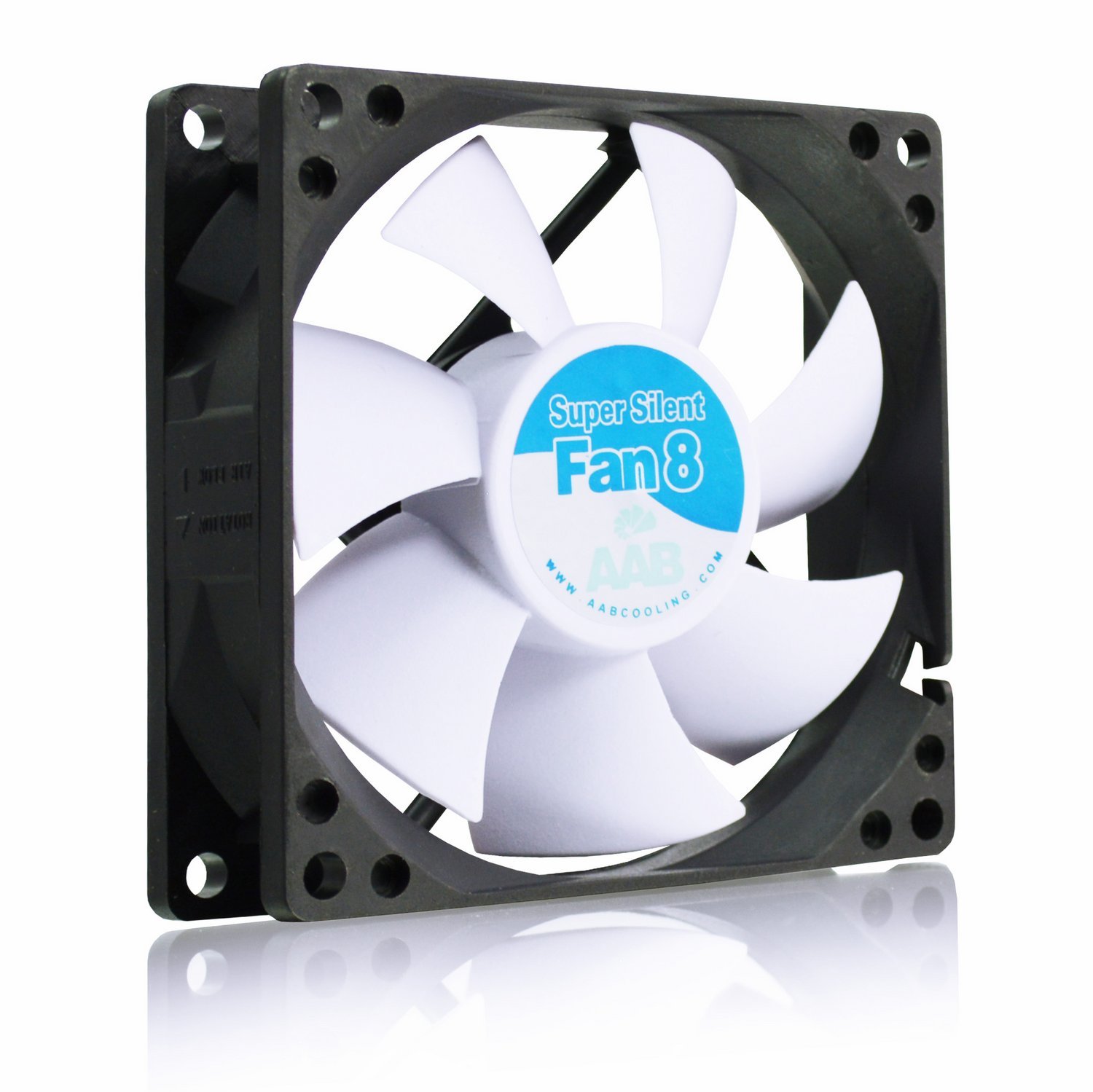 AAB Cooling Super Silent Fan 8 - Silent and Efficient 80mm Fan with 4 Anti-vibration Pads | Quiet Fan | Airflow Fan | Computer Fan | 12V DC Fan