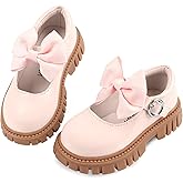 Wulubaba Toddler Girl Dress Shoes Bow Black Dress School Shoes Princess Mary Jane for Toddler/Little Girl