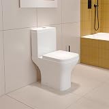MYB Bathroom Square Close Coupled Toilet Ceramic White Cloakroom Soft Close view 2
