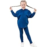 LecGee Women Fall Casual Hoodie Set Long Sleeve Oversized Sweatshirt Elastic Waist Legging Pant 2 Piece Outfit Tracksuit