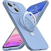 SKYLMW Designed for iPhone 15 Case with Magnetic Invisible Stand Compatible with Mag-Safe Military Drop Tested Shockproof Silicone Phone Case for Women Men 6.1'', Blue