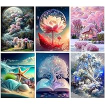 Kit Complet Diamond Painting 30x40 Cm - 4 Motifs Fille Cartoon - Diamants Ronds 5D - Activité DIY Adulte/enfant - 14
