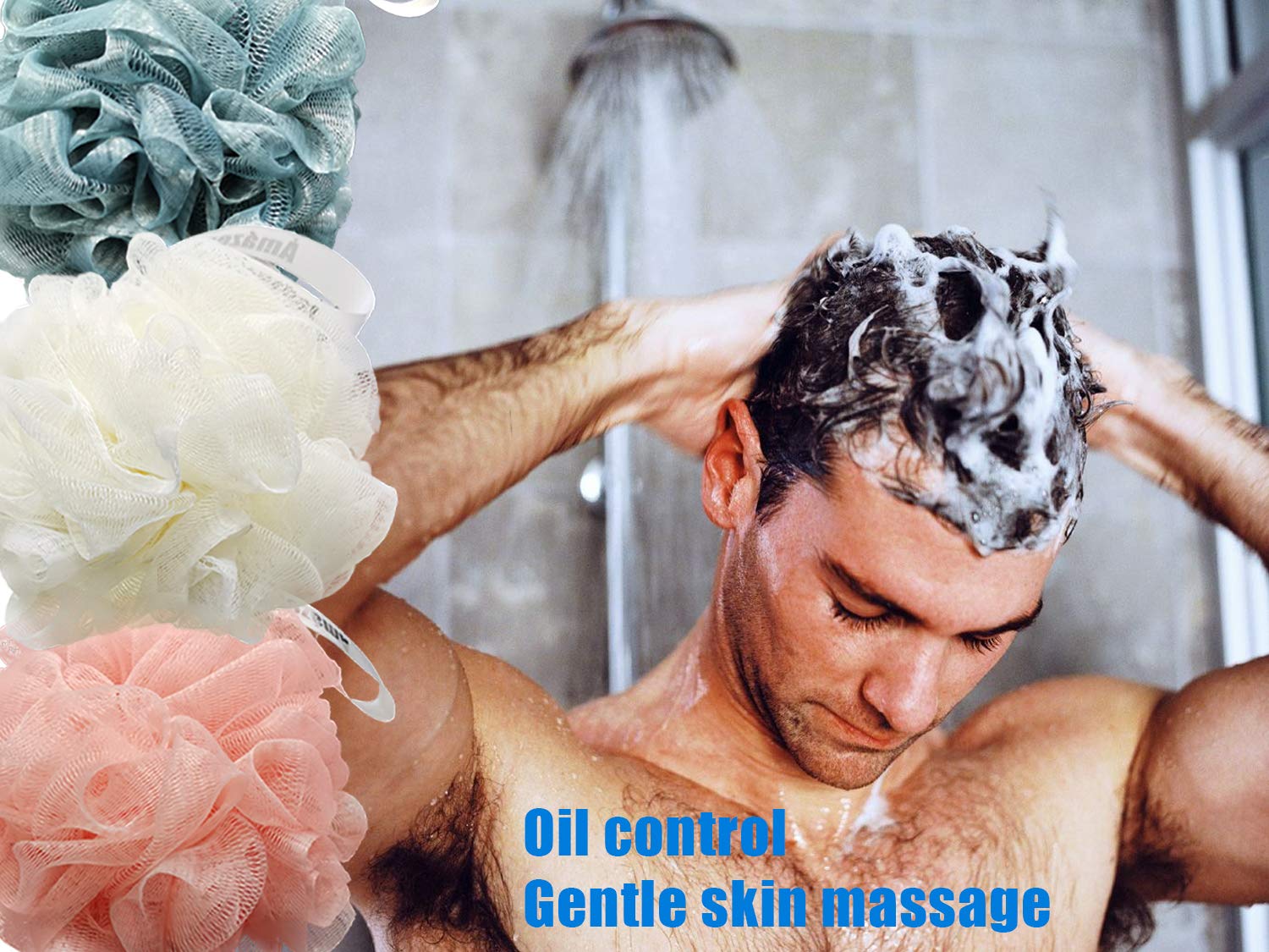 Amazerbst loofah,Loofah Sponge for women and men, Shower Loofah Set of 3: Beauty
