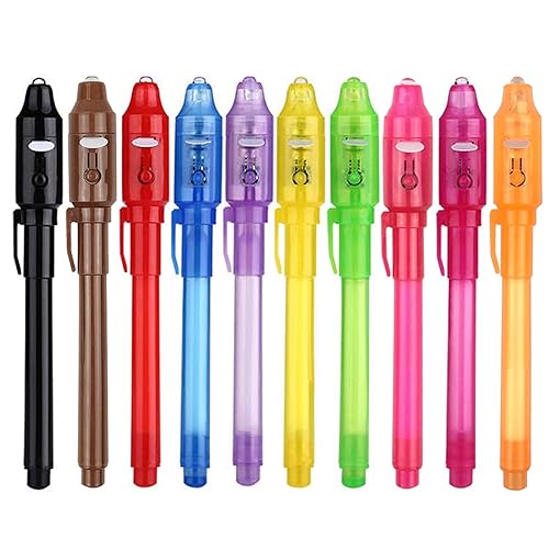 SCStyle Invisible Ink Pen 10Pcs Latest Spy Pen with uv Light Magic