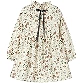 Mud Kingdom Fashion Little Girls Floral Dress Long Sleeve Ruffled Cute Spring Autumn