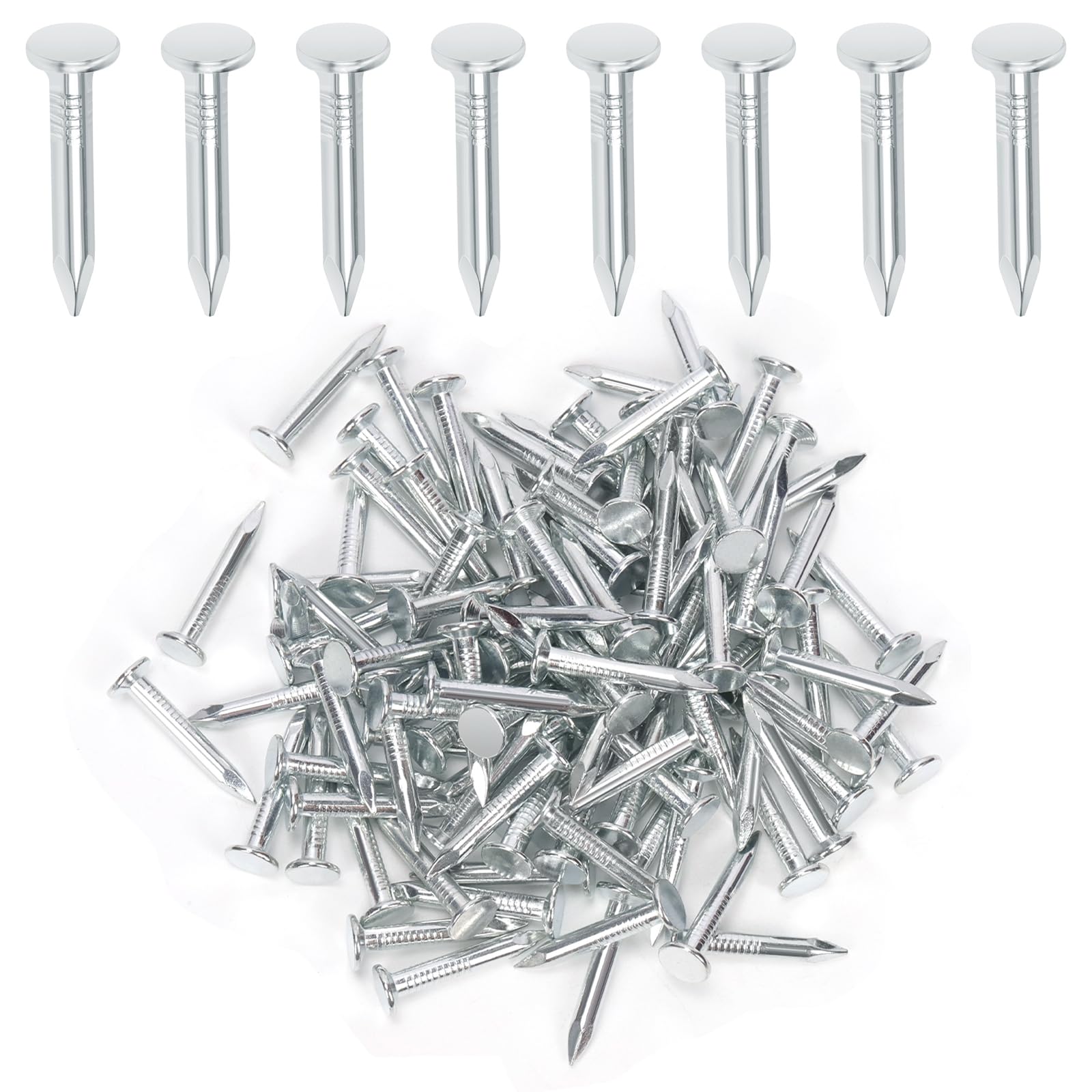 Keadic 300Pcs 1-1/4" Galvanized Roofing Felt Nails Bulk Set, 30mm Broad Head Pins House Hardware Nail for Roofing Felt Insulation Film Foam Board Asphalt Singles Fastening