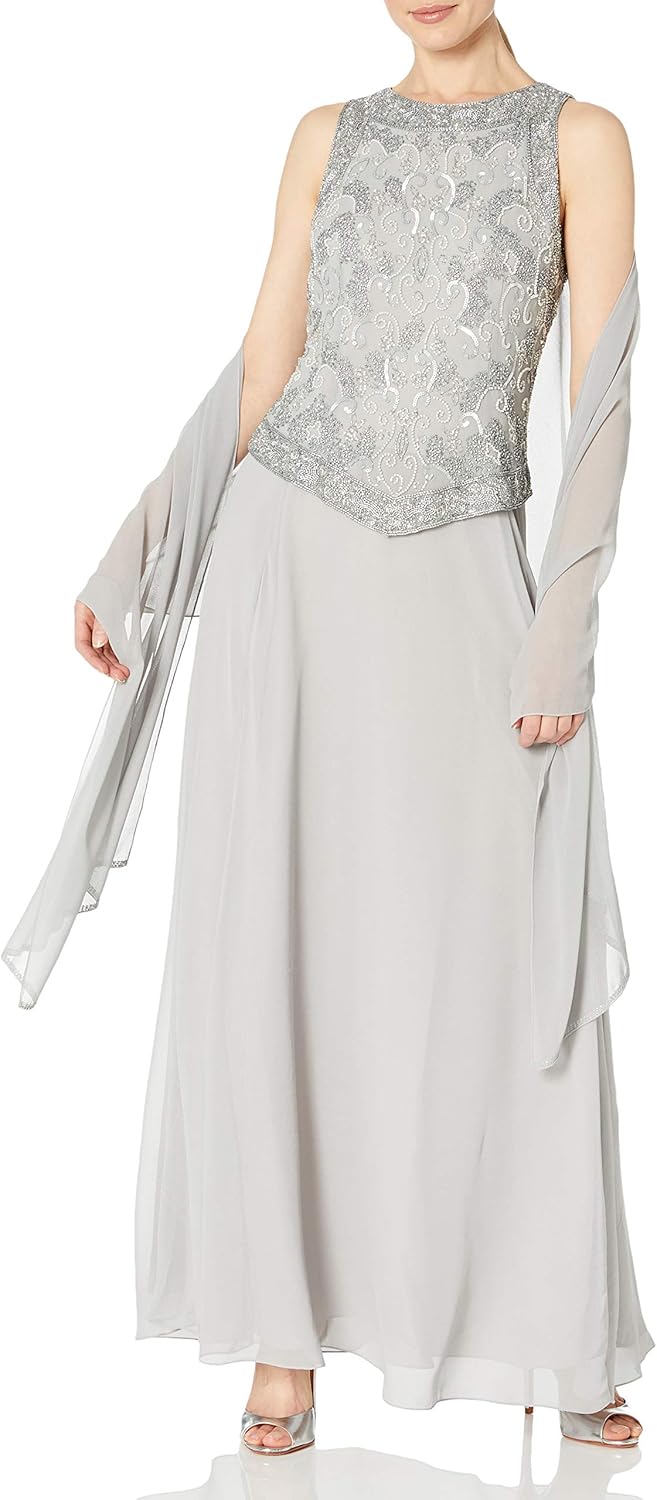 long gown with scarf