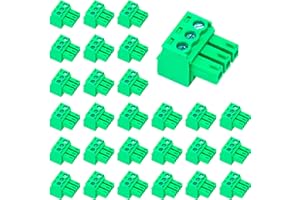 Keszoox 20 PCS 3.81mm Pitch Green Phoenix Type Connector 3 Pin PCB Screw Terminal Block