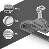 Keplin 20-Pack Non-Slip Hangers Dark Grey Slimline 360° Swivel Tie Organizer view 4