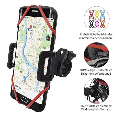 TruActive Premium Ausgabe Universal Handyhalterung Fahrrad für 4,0-6,5 Zoll Smartphone, 360° Drehbar