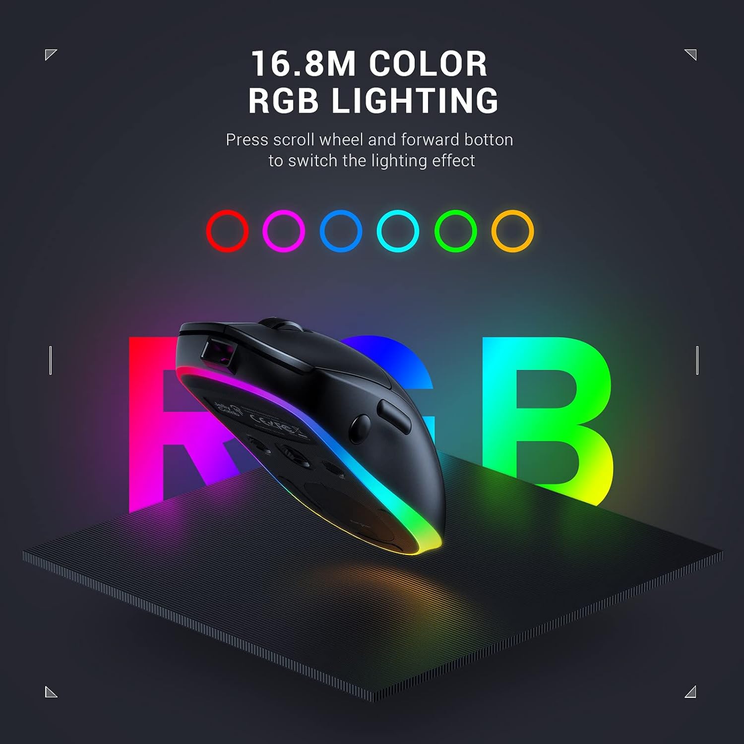Jelly Comb Gaming Mouse, Wired and 2.4G Wireless Dual-Mode RGB Backlit Mice, Up to 10,000 DPI Optical Sensor,for PC Computer Laptop Gaming Players (Black): Electronics