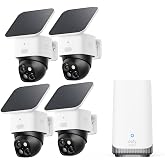eufy Security SoloCam S340, 4-Cam Kit, 3K Dual-Lens Solar Security Camera | Includes HomeBase S380, 360&deg; Coverage, Pan &amp; Tilt, AI Tracking, No Monthly Fee, Expandable Local Storage (Up to 16TB)