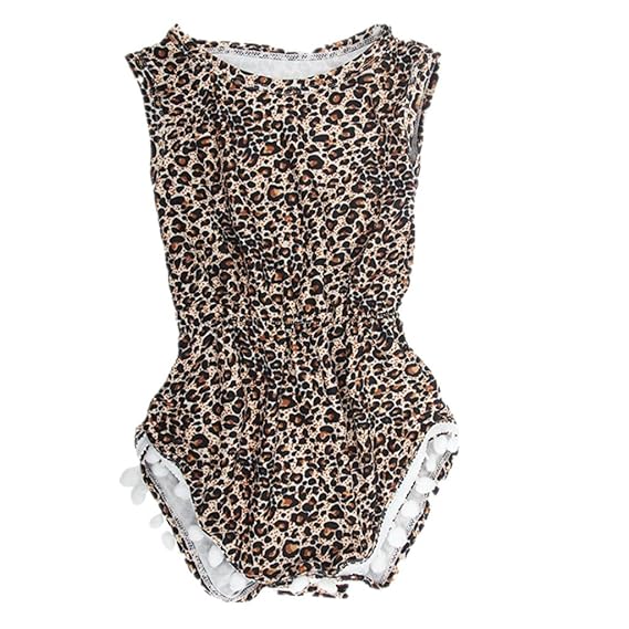 Romper cotton blend infant suit leopard 