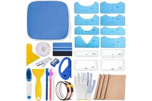 DNSGOOR Sublimation Shirts Tool Kits for Vinyl Alignment,Portable Pad for Ironing,T-Shirt Rulers Guide and Teflon Sheet for Cricut Heat Press HTV Vinyl Center Designs,Craft Sewing Accessories
