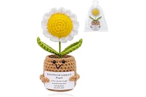 TMCLHXYNF Handmade Positive Daisy Doll Crochet Plant Flowers Gifts,Emotional Support Plant Gifts for Women Mom Friends Teacher Sister Coworker Wife Nana Grandma Christmas,Birthday,for Home Office Desk