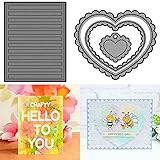 Rectangular Dots Cover Scallop Hearts Dies for Card