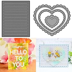 Rectangular Dots Cover Scallop Hearts Dies for Card