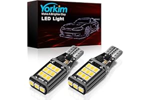 Yorkim 921 LED Bulb 6000K White 921 led reverse lights Bright 21-SMD 2835 Chips Error Free T15 led Backup Light Bulbs 906 904 902 W16W 912 lights for car, Pack of 2