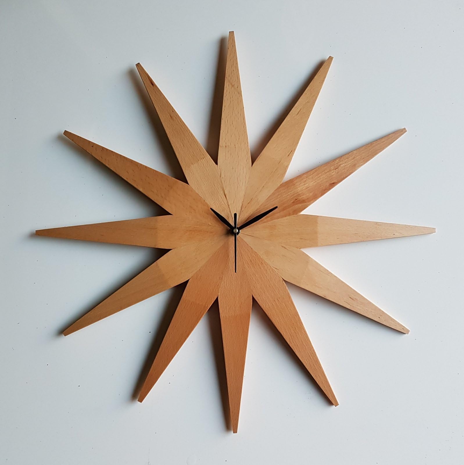 HANDMADA Wood Wall Clock (19 inch, Beige)