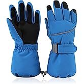 JANGANNSA Waterproof Children Ski Gloves Breathable Winter Mitten for Boys Girls Thinsulate Lined Kids Snowboard Glove 4-14Y