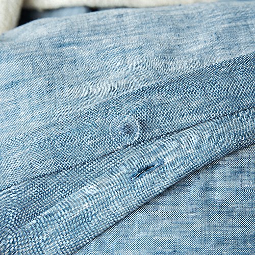 Lausonhouse 100% Linen Duvet Cover Set - Full/Queen - Chambray Blue