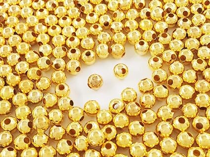 Amazon メタルビーズ 4mm 500個 ゴールド スペーサー アクセサリー