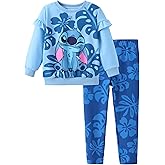 Disney Frozen Minnie Mouse Stitch Princess Fall Toddler Girl Outfit 2 Piece Girl Clothes Long Sleeve Sweatshirt and Leggings