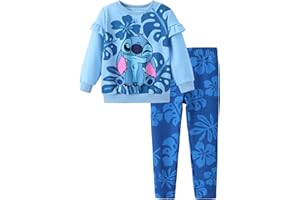 Disney Frozen Minnie Mouse Stitch Princess Fall Toddler Girl Outfit 2 Piece Girl Clothes Long Sleeve Sweatshirt and Leggings