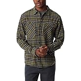 BASS Outdoor - Men’s Mens Stretch Flannel Button Front Shirt with 2 Pockets Standard