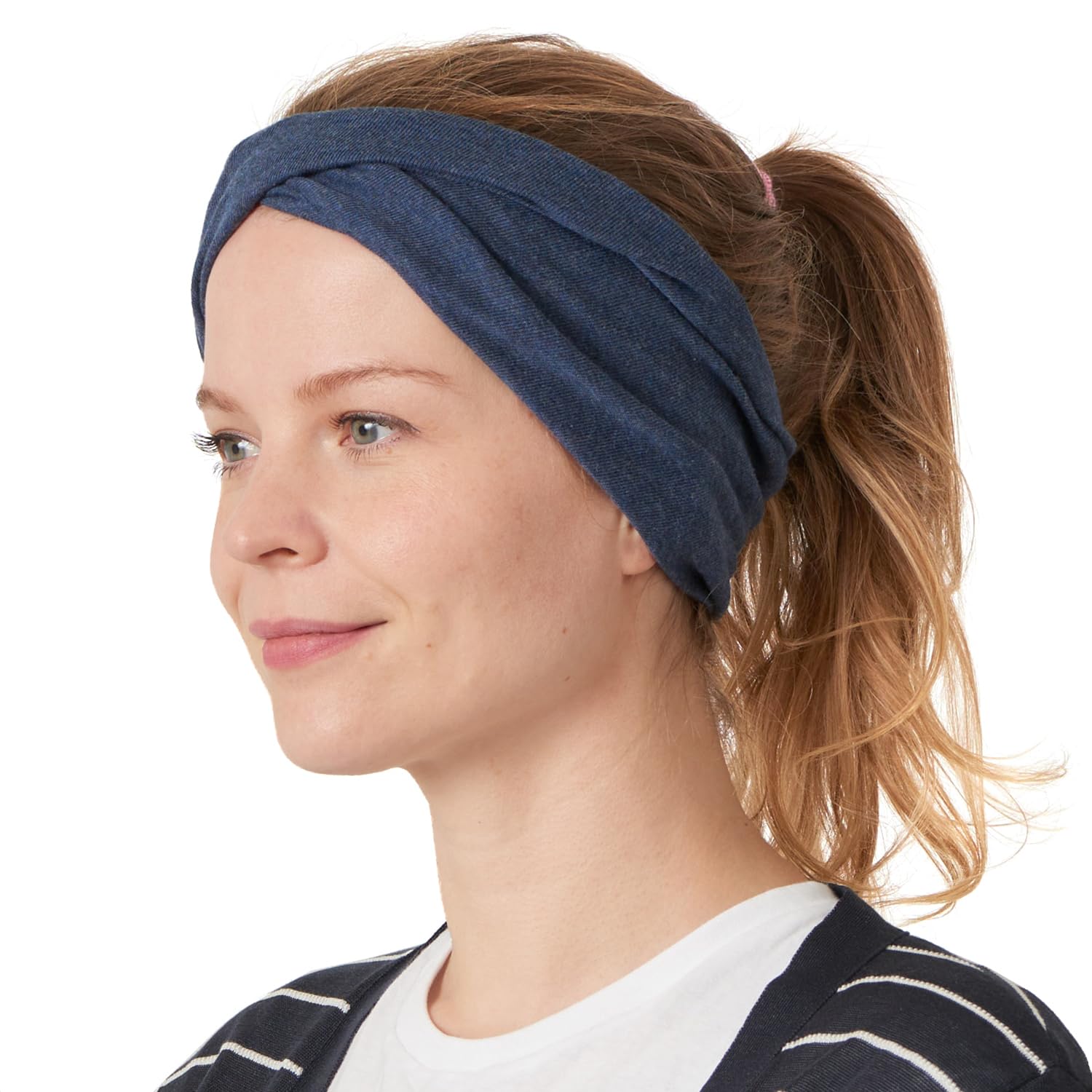 Casualbox Women Made in Japan HeadBand Hair band Organic Cotton Skin Navy(Size: One Size)