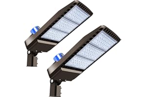 Juyace 300W LED Parking Lot Light Slip Fitter Mount Dusk to Dawn Outdoor Lighting Exterior Flood Commercial Outside IP65 Waterproof Security Area Shoebox Street (2 Pack)