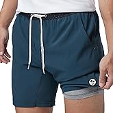 Oakhaven Men's Athletic Shorts 2 in 1 Gym Shorts 7 inch with Liner Stretch Workout Shorts