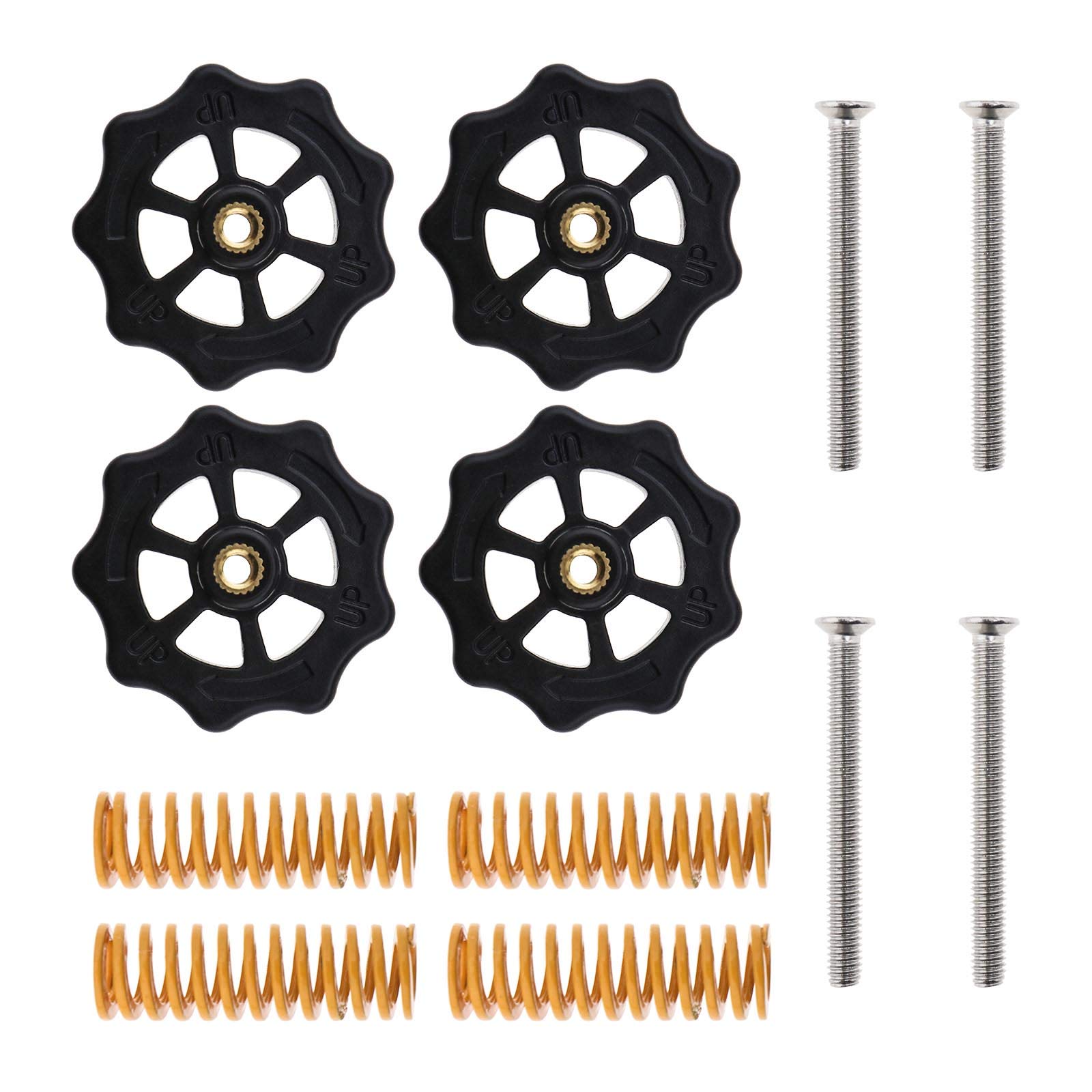 EMSea 12Pcs M4 Spring Leveling Adjustment Kit for 3D Printer Hot Bed Compatibility with Creality CR 10 Ender 3