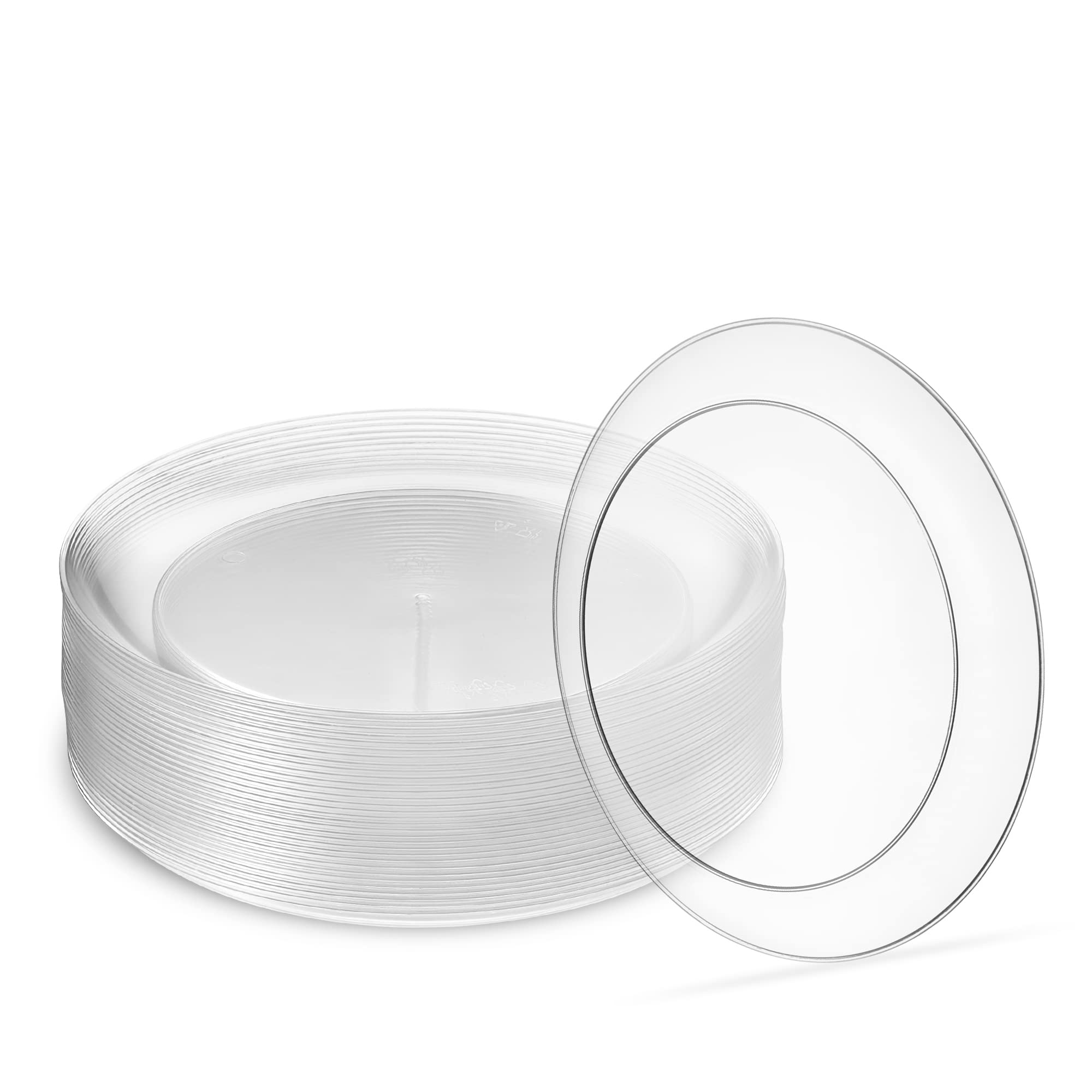 Photo 1 of [6'' 40 Pack] 6'' inch Premium Heavy Weight Crystal Clear Classy Disposable hard Plastic Dessert plates