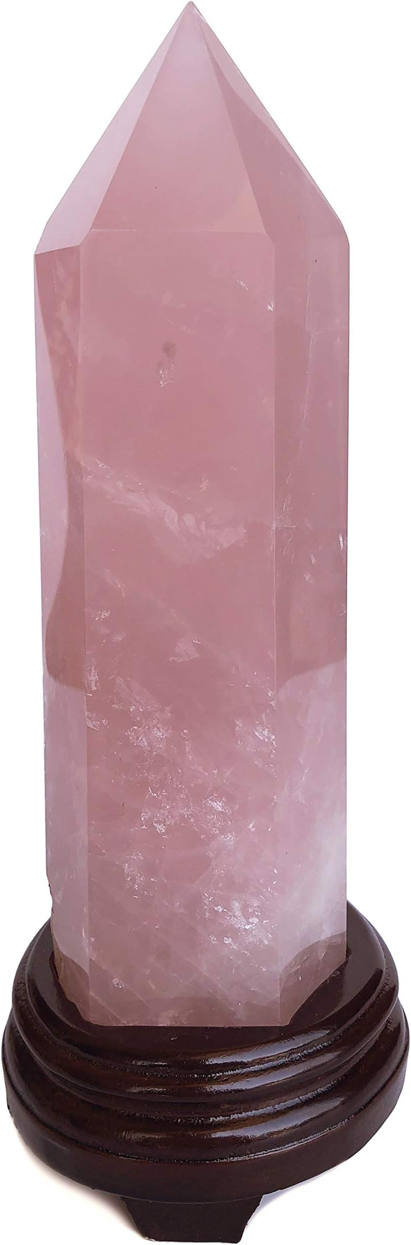 Healing Crystal Wands Point Faceted Prism Bars for Reiki Chakra Meditation Therapy Deco (Rose Quartz 27cm/11)