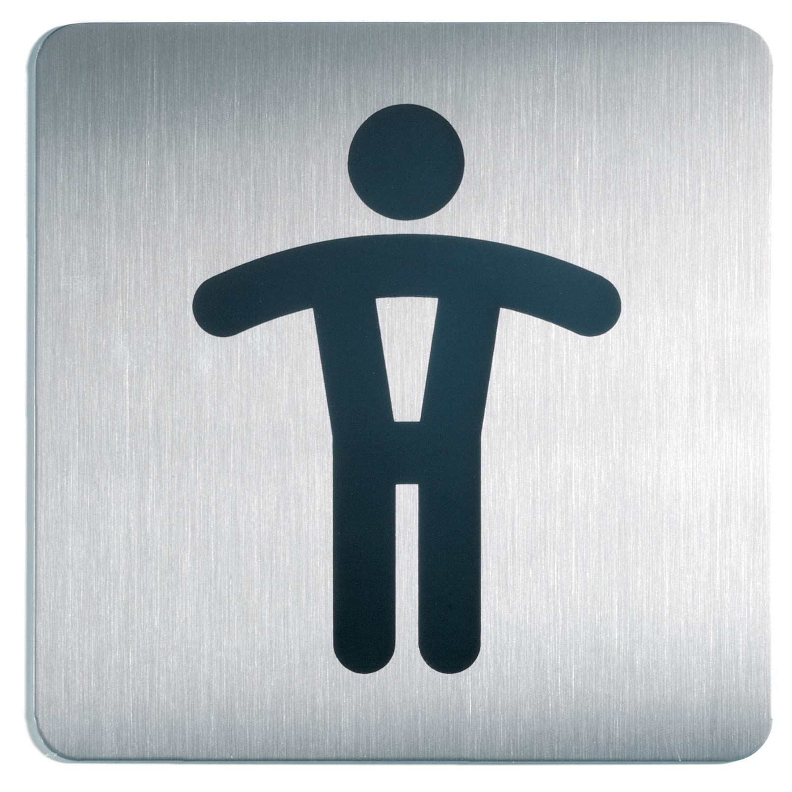 Durable 495423 Pictogram WC Men, Square, 150 x 150 mm, Stainless Steel