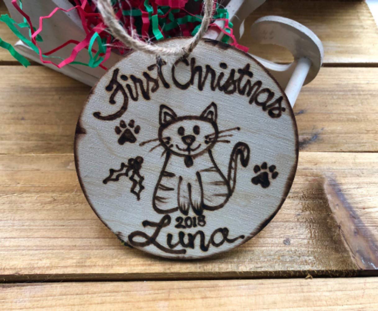 HOLIDAY Adopted PET Ornament Cat First Christmas in Forever