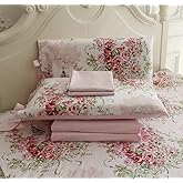 FADFAY Rose Floral 4 Piece Bed Sheet Set 100% Cotton Deep Pocket-King
