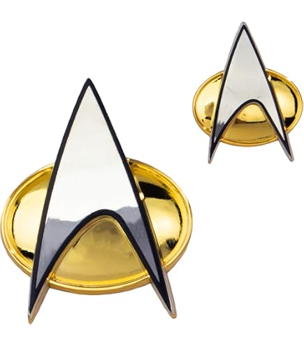 Quantum Mechanix Badge Communicateur Star Trek Voyager – Métal Argenté – Aimant Intégré – Cosplay Parfait